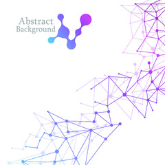 Abstract polygonal background with connecting dots and lines. Connection science background. Vector illustration.