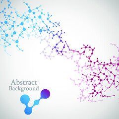 Abstract polygonal background with connecting dots and lines. Connection science background. Vector illustration.