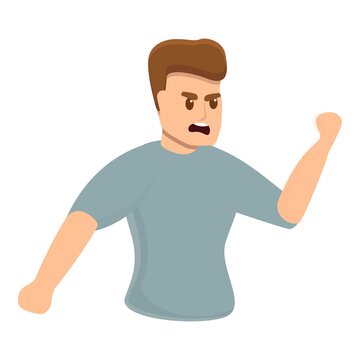 recommend clip art: Rage boy icon. Cartoon of rage boy vector icon for web design isolated on white background