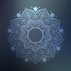 Luxury mandala background with silver arabesque pattern Arabic Islamic east style