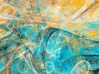 blue abstract fractal background 3d rendering illustration