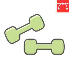 Dumbbell color line icon, fitness and sport, training sign vector graphics, editable stroke colorful linear icon, eps 10.