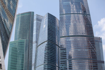 Fragments of skyscrapers Moscow city.