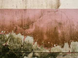 Black mold and cement crack outside below bathroom on wane wall need to renovate and repaint