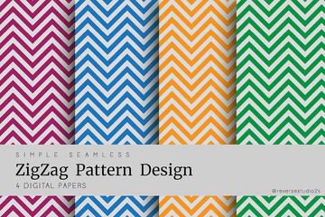 Simple ZigZag Pattern design. Modern pattern design. Vector illustrator ( 4 color Design )