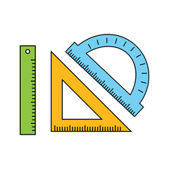 Set of rulers for school and office drawing, color on a white background, isolated vector illustrations, design, icon