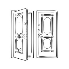 Hand Draw Sketch of Doors. door, vector sketch illustration