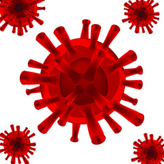 Vector image of a coronavirus. COVID-19 on white background Infectious disease ,Coronavirus COVID-19 infection medical Vector illustration. 