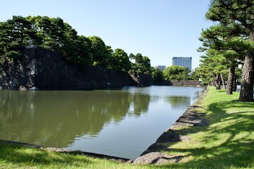 Fototapeta na wymiar The corner of the moat in Japan.