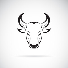 Vector of a bull head design on white background. Wild Animals.