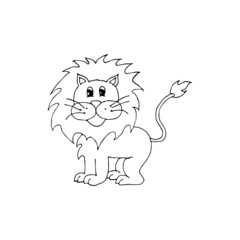 illustration of Lion cartoon. Vector 