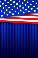 Vector background with stars and stripes. Design template. abstract  flag of USA