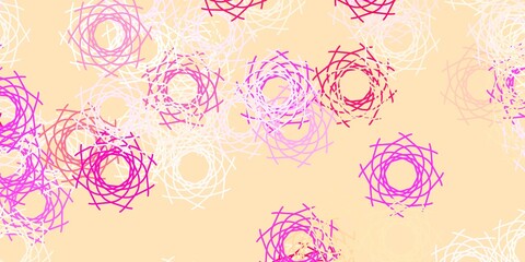 Light Pink, Yellow vector pattern with abstract shapes.