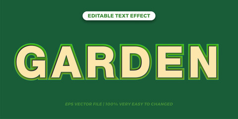 Garden words, text effect style 3d concept