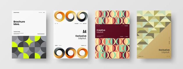 Naklejka premium Abstract brochure cover vector design. Corporate identity geometric illustration template.
