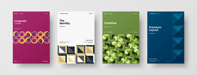 Fototapeta na wymiar Abstract brochure cover vector design. Corporate identity geometric illustration template.
