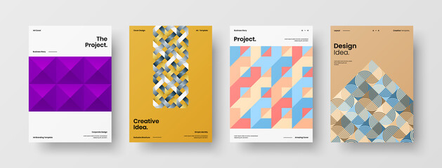 Naklejka premium Abstract brochure cover vector design. Corporate identity geometric illustration template.