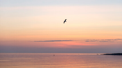 Fototapeta na wymiar Dawn over the sea in the morning.