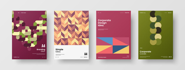 Obraz premium Abstract brochure cover vector design. Corporate identity geometric illustration template.