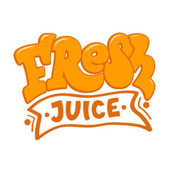 Hand drawn lettering of logo Fresh juice
