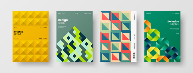Fototapeta premium Abstract brochure cover vector design. Corporate identity geometric illustration template.