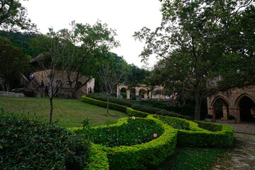 Taichung, Taiwan - 3 November 2018: Capturing a resort park garden.