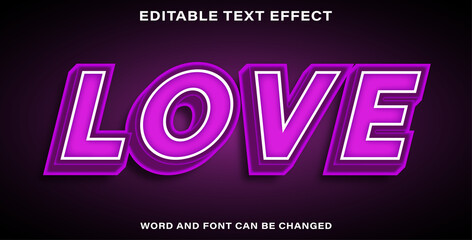 Editable text effect love