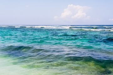 Fototapeta na wymiar View on Melasti beach on Bali, Indonesia