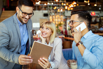 Corporate teamworking business colleagues in modern office