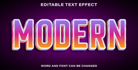 Editable text effect modern