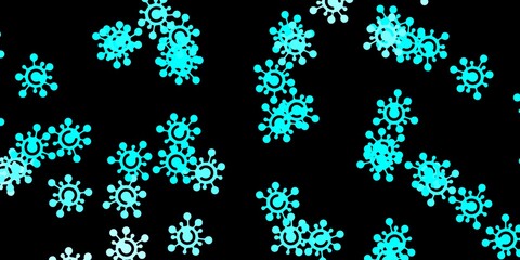 Dark green vector pattern with coronavirus elements.