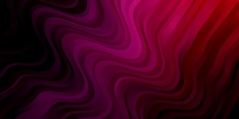 Dark Purple, Pink vector layout with wry lines. Bright illustration with gradient circular arcs. Best design for your posters, banners.