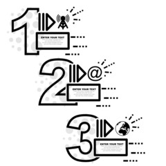 Minimal business infographic template with numbers 3 options or steps version black