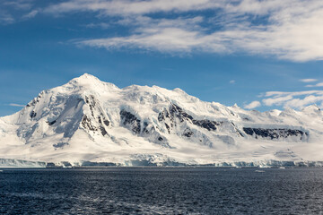 Beautiful snow-capped mountains in Antarctica