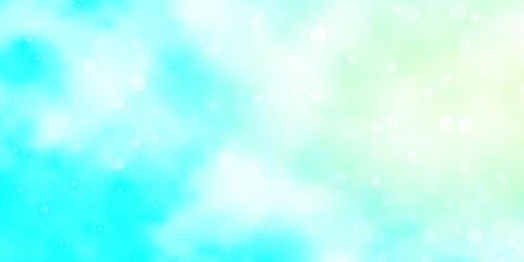 Light BLUE vector background with small and big stars. Shining colorful illustration with small and big stars. Best design for your ad, poster, banner.