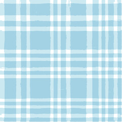Blue Gingham seamless pattern. watercolor stripes, tartan texture for spring picnic table cloth, shirts, plaid, clothes, dresses, blankets, paper. vector checkered summer paint brush strokes.