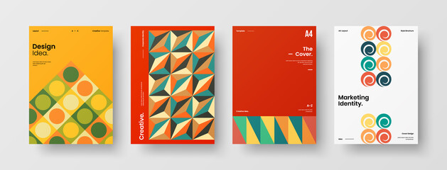 Abstract brochure cover vector design. Corporate identity geometric illustration template.