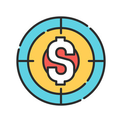 Financial goal color line icon. Investment planning. Pictogram for web page, mobile app, promo. UI UX GUI design element. Editable stroke.