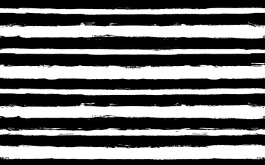 Hand drawn striped pattern, grunge stripe seamless background, black and white brush strokes. vector grungy stripes, paintbrush line backdrop