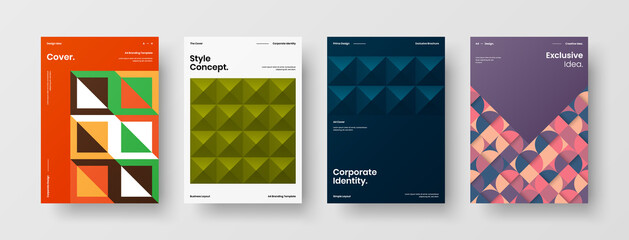 Abstract brochure cover vector design. Corporate identity geometric illustration template.