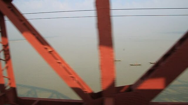 Hardinge Bridge, steel railway bridge over the river Padma in western Bangladesh.