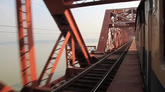 Hardinge Bridge, steel railway bridge over the river Padma