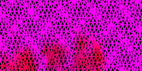 Dark pink vector abstract triangle backdrop.