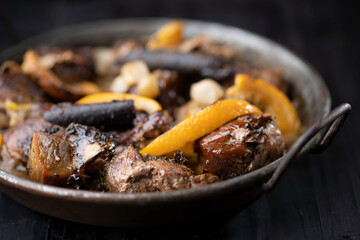 rustic traditional american mexican carnitas pork stew