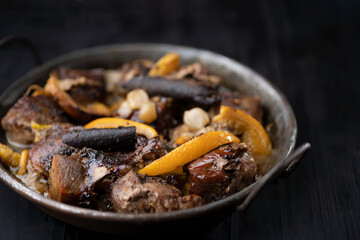 rustic traditional american mexican carnitas pork stew