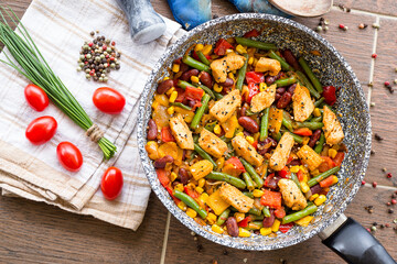 Chicken fajita mexican main dish