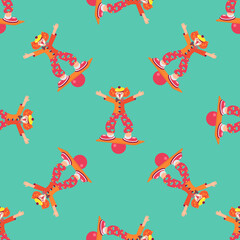 Clown on the board. Pattern.