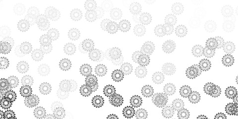 Light gray vector doodle pattern with flowers.