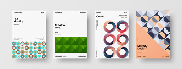 Abstract brochure cover vector design. Corporate identity geometric illustration template.