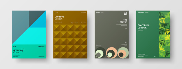 Abstract brochure cover vector design. Corporate identity geometric illustration template.